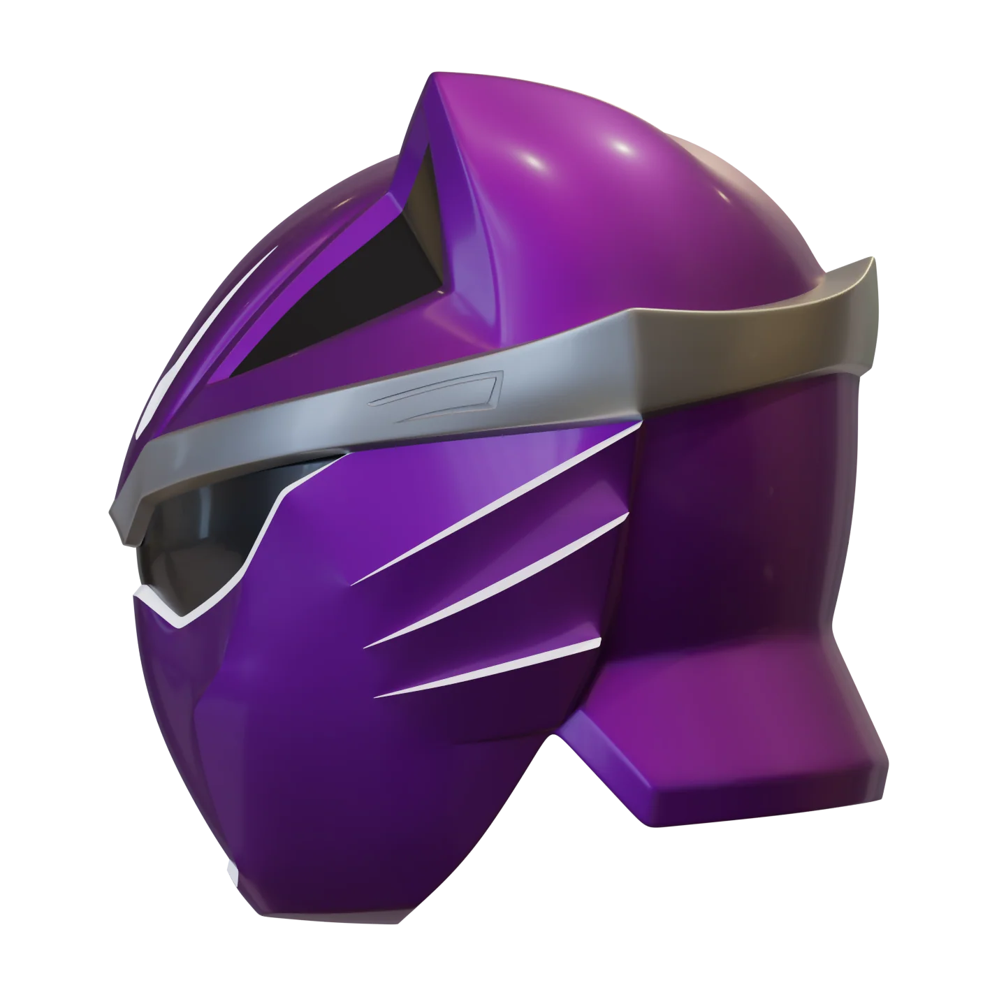 Purple Wolf Ranger Helmet 3D Model - Image 4