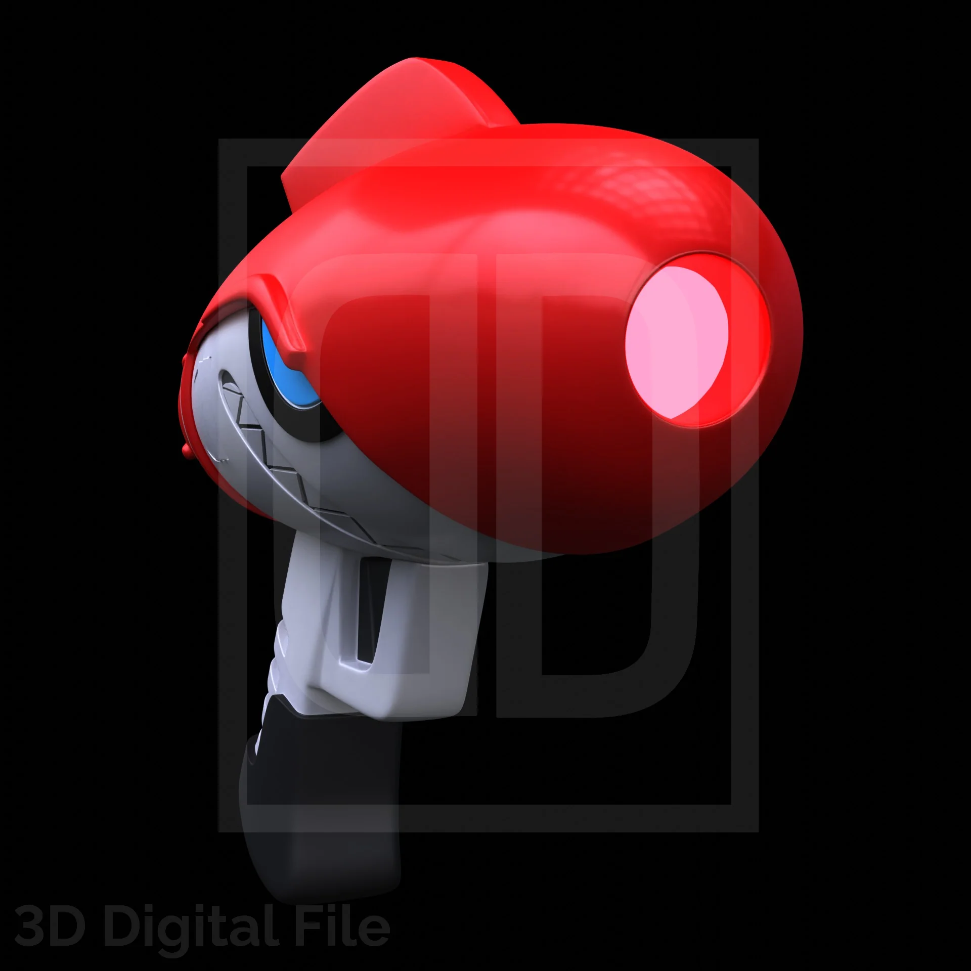 Red Android Blaster 3D Model - Image 5