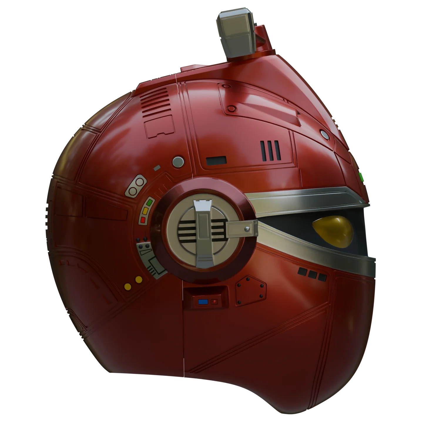 Red Beetleborg Helmet 3D Model - Image 3