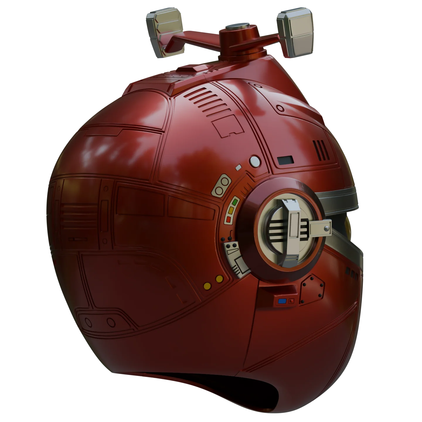 Red Beetleborg Helmet 3D Model - Image 4