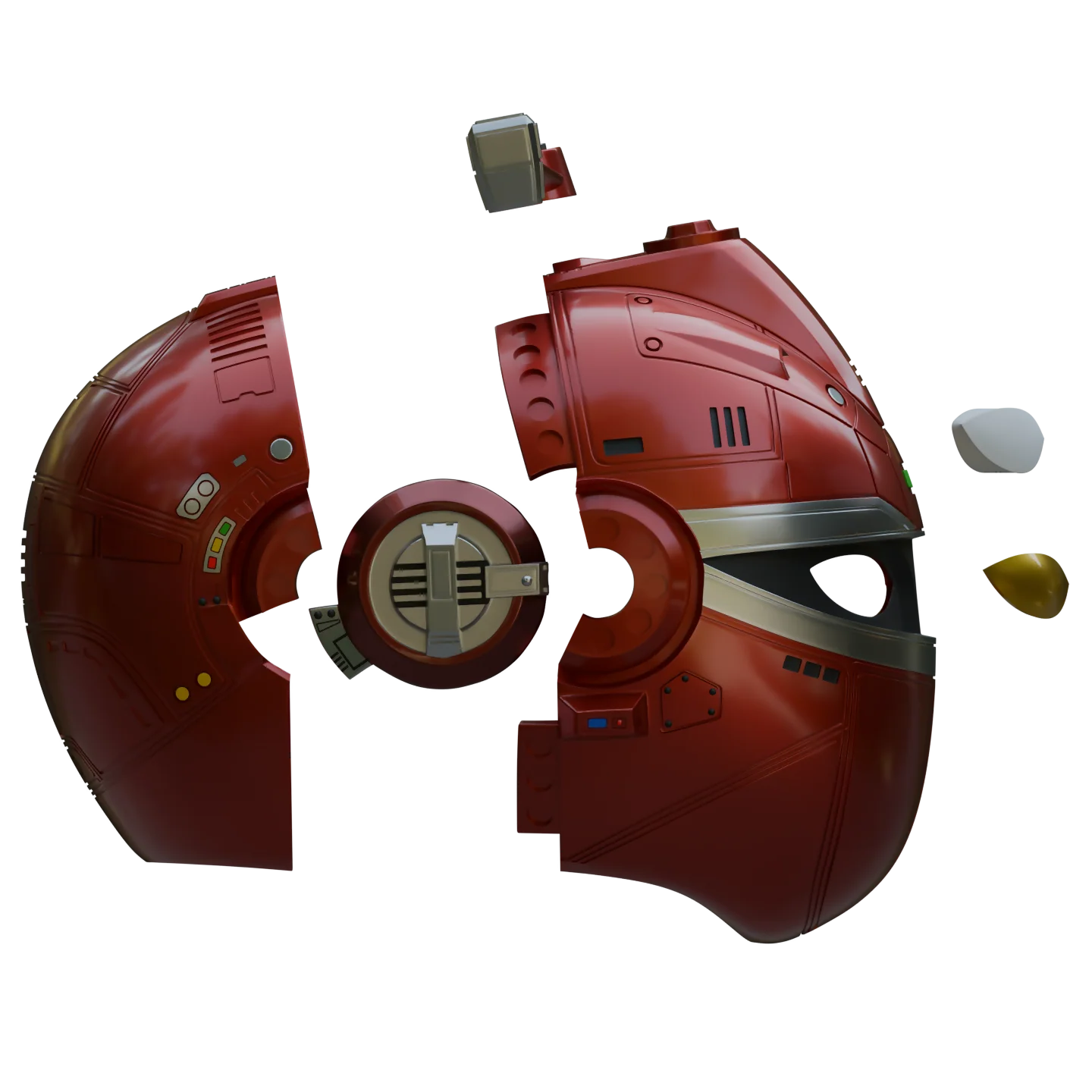 Red Beetleborg Helmet 3D Model - Image 6