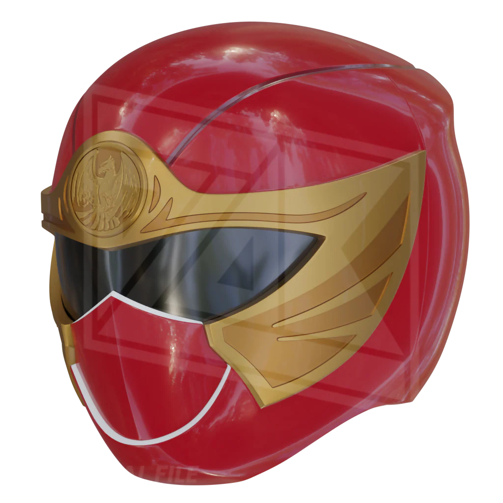 Red Ninja Ranger Helmet 3D Model - Image 3