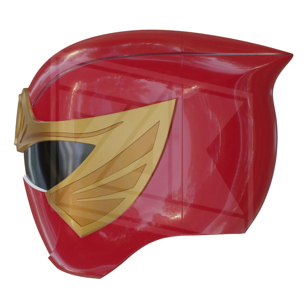 Red Ninja Ranger Helmet 3D Model - Image 4