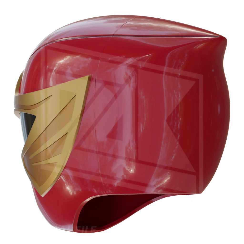 Red Ninja Ranger Helmet 3D Model - Image 6