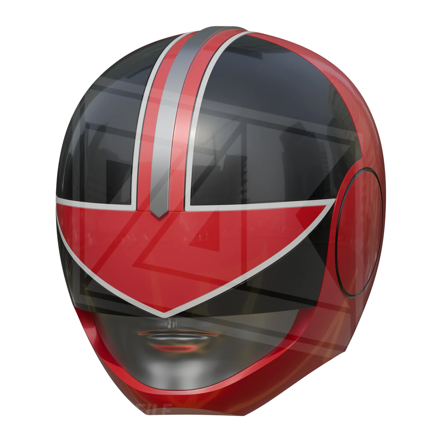 Red Time Ranger Helmet 3D Model - Image 3
