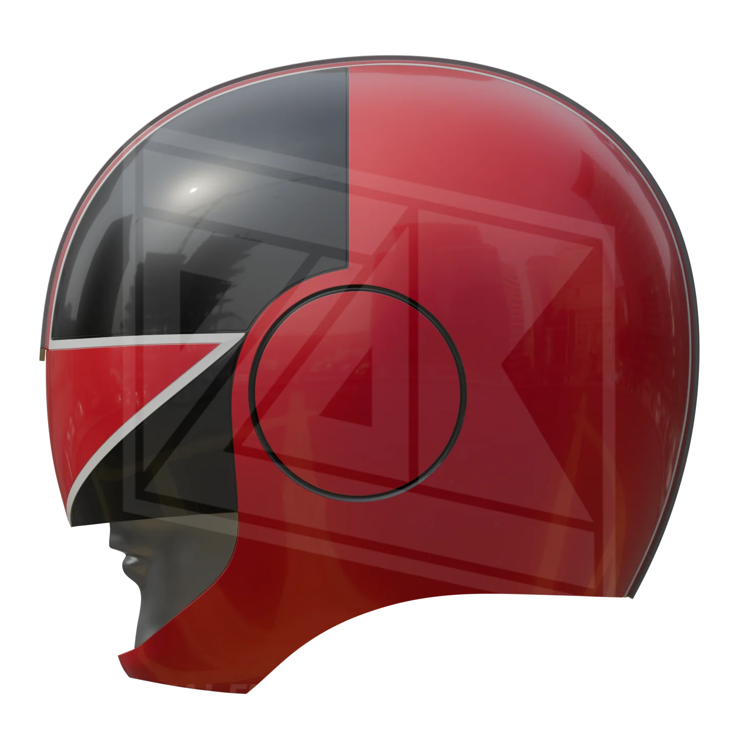 Red Time Ranger Helmet 3D Model - Image 4