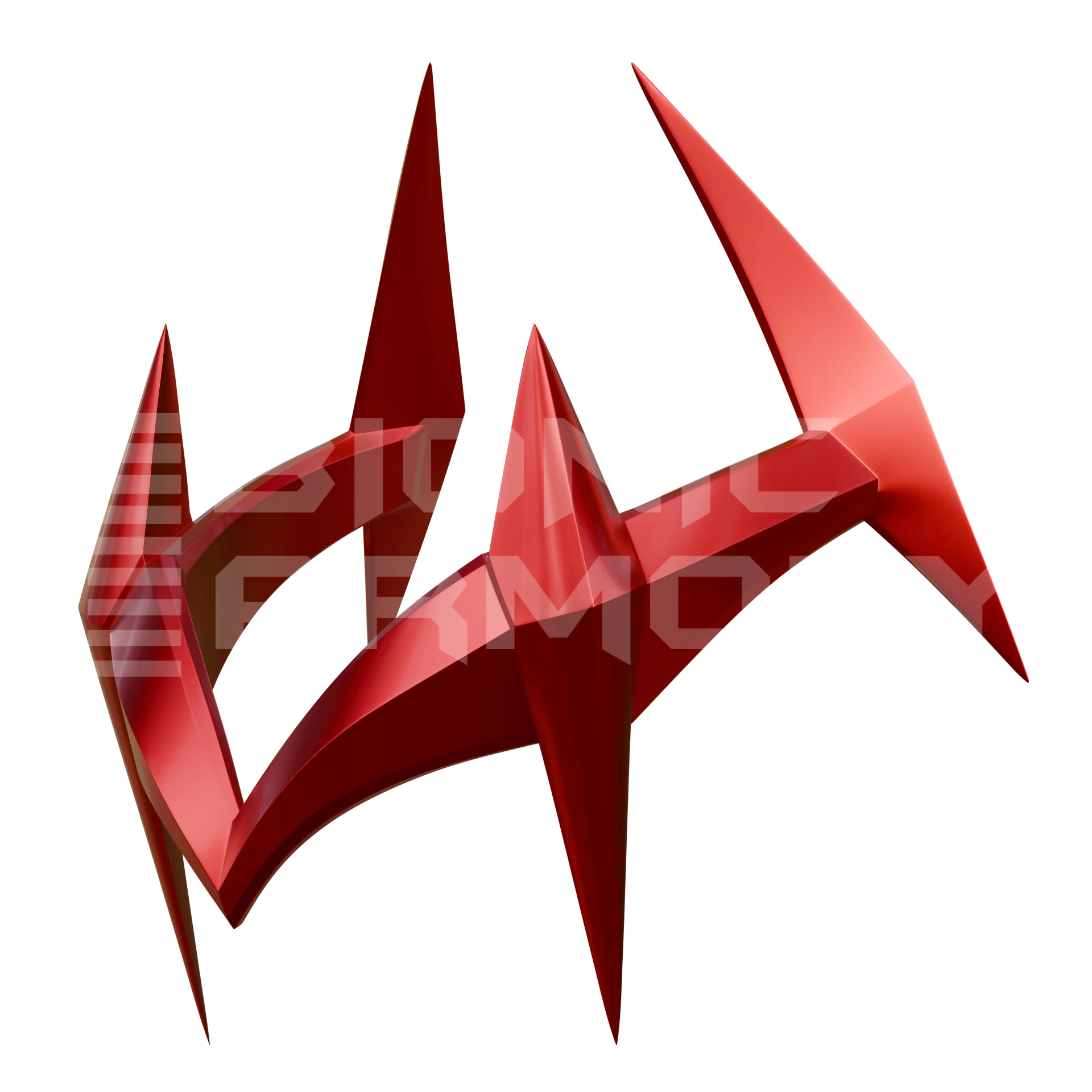 Red Wanda Headpiece 3D Model - Image 3