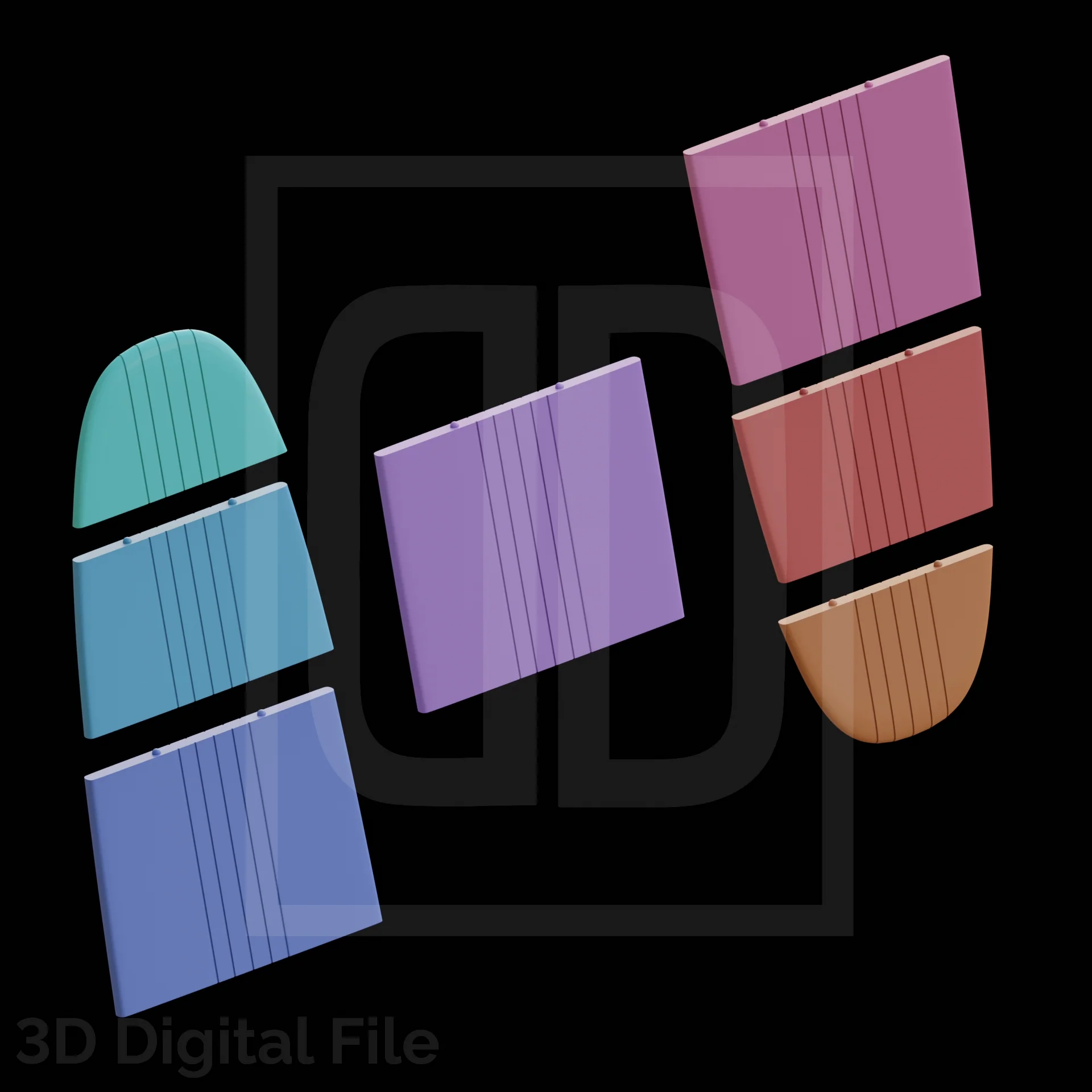Shiny Cosmic Skater Board 3D Model - Image 2