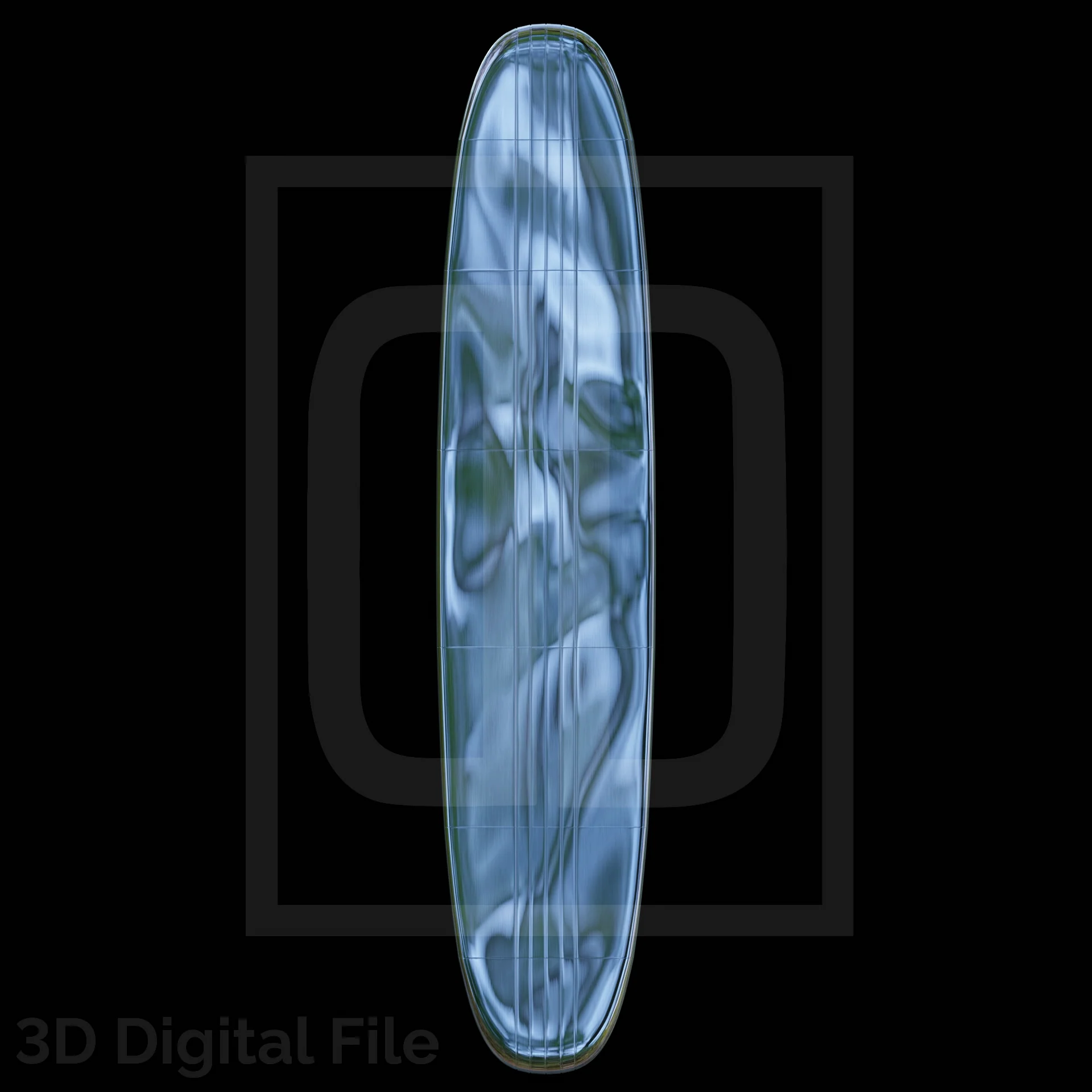 Shiny Cosmic Skater Board 3D Model - Image 3