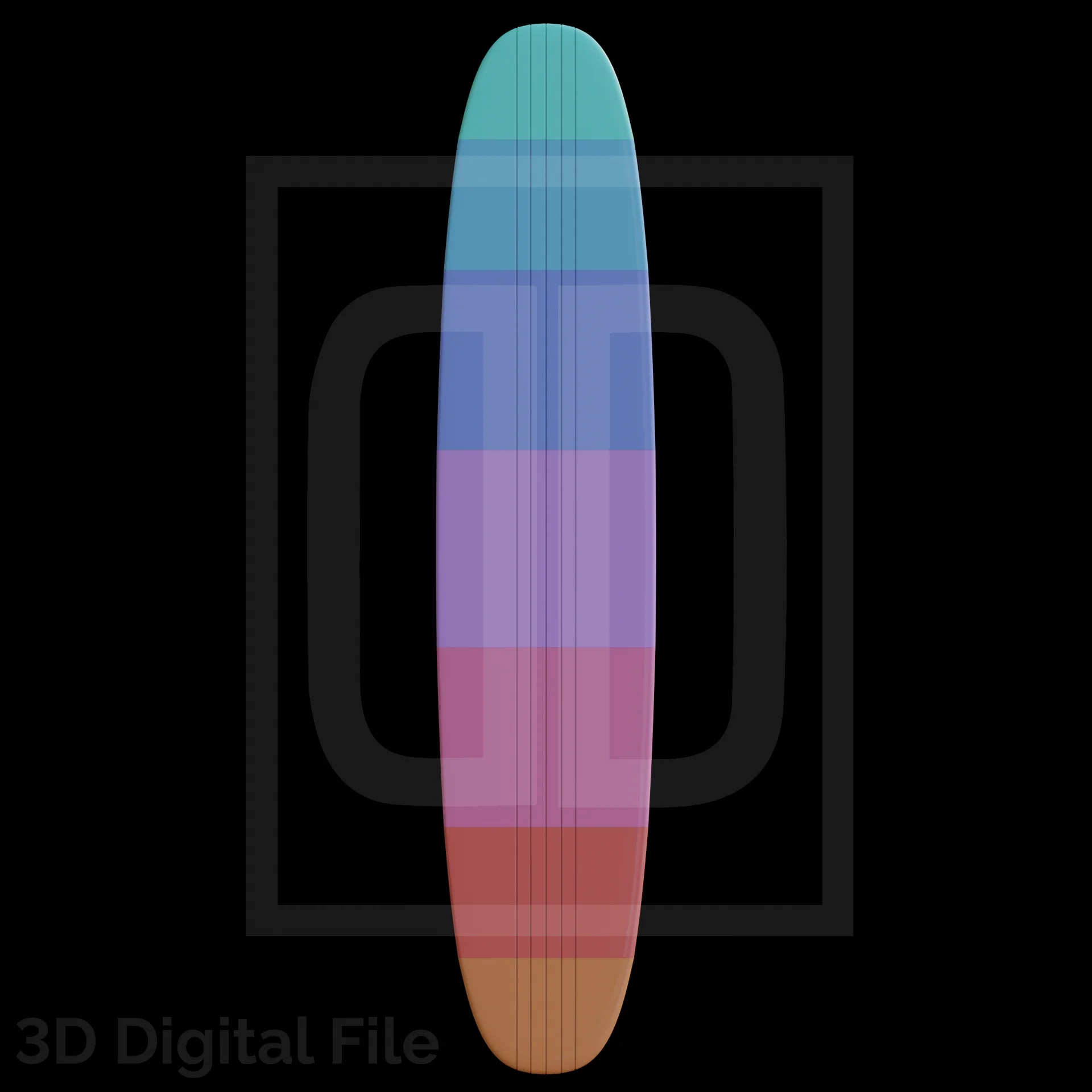 Shiny Cosmic Skater Board 3D Model - Image 6