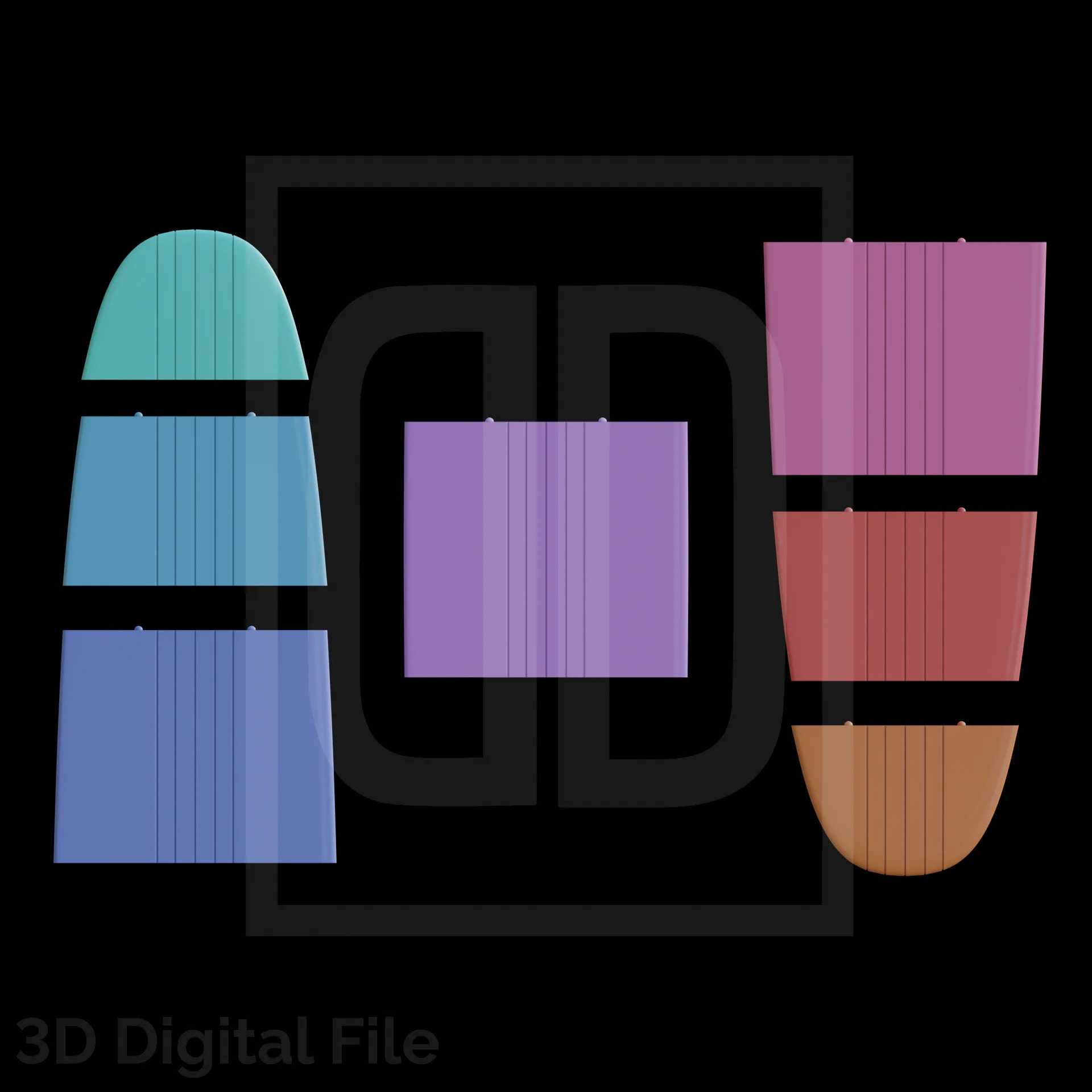 Shiny Cosmic Skater Board 3D Model - Image 7