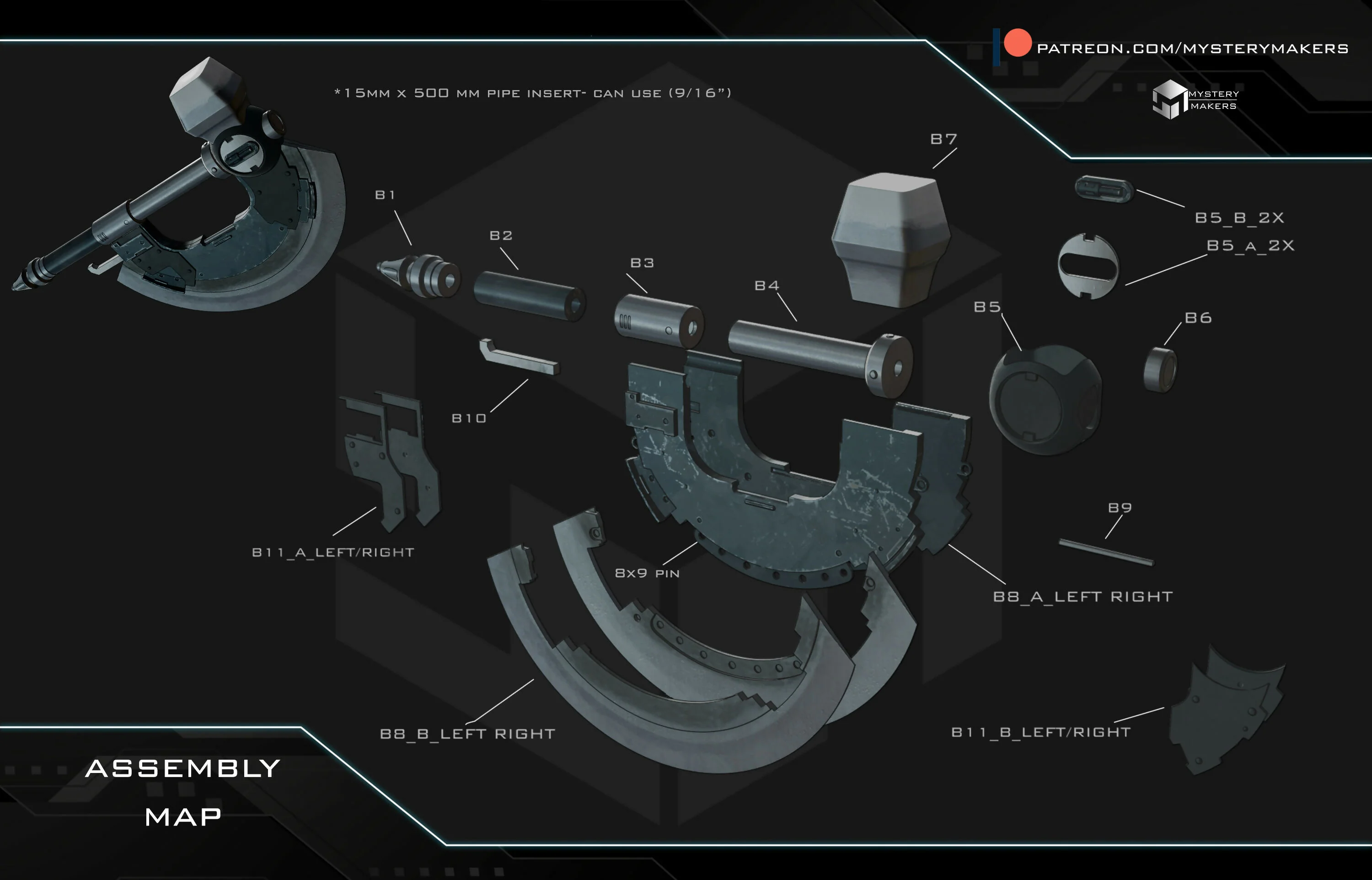 Space Axe with wall stand - Image 3