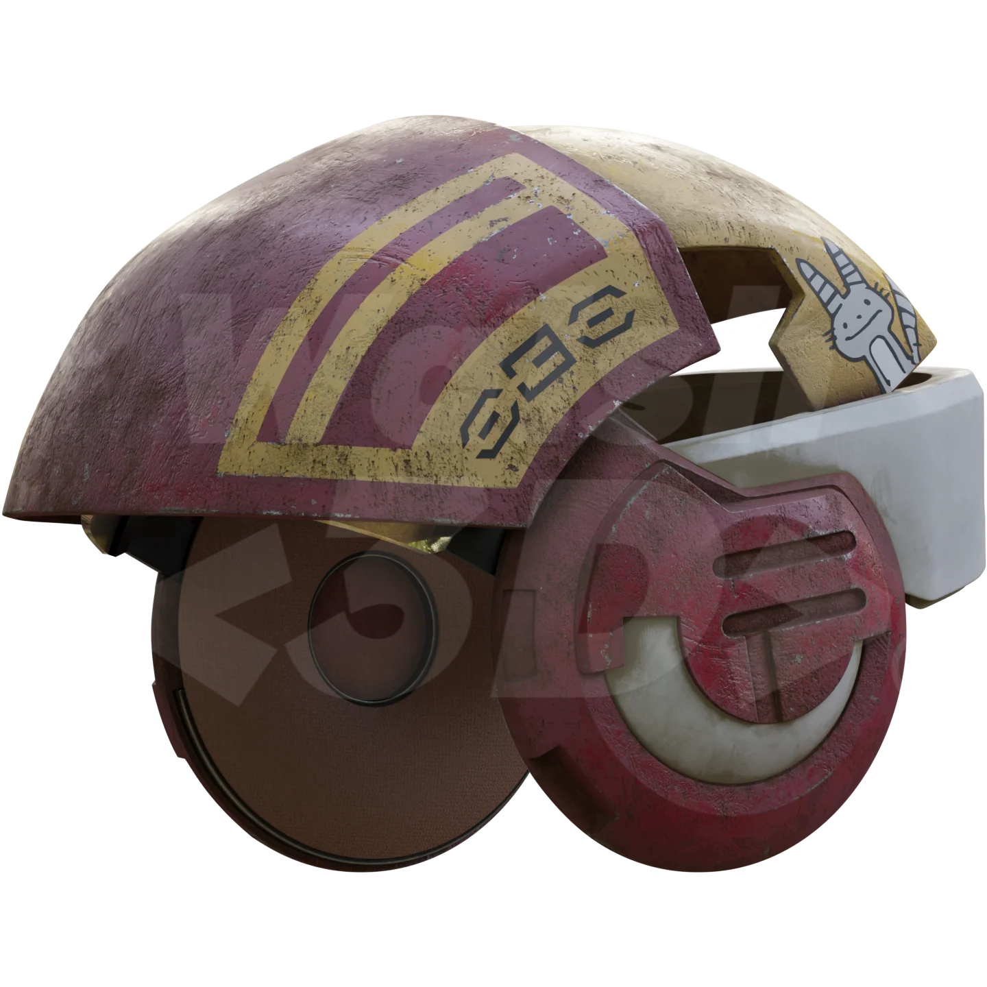 Space Speeder Bike Helmet 3D Print Model - Image 3
