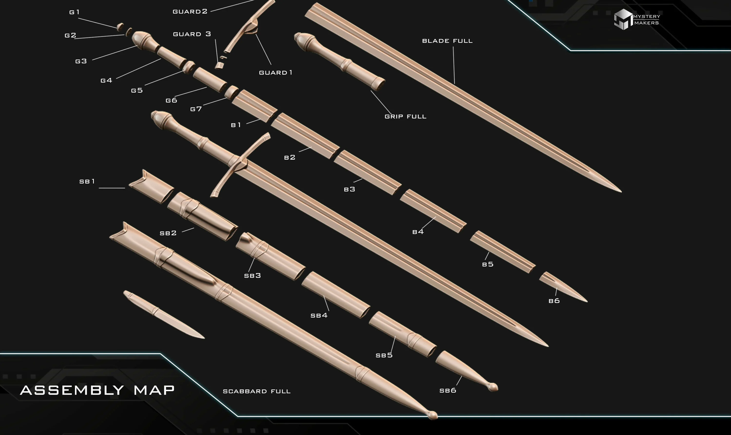 Strider’s sword with knife and sheath - Image 3
