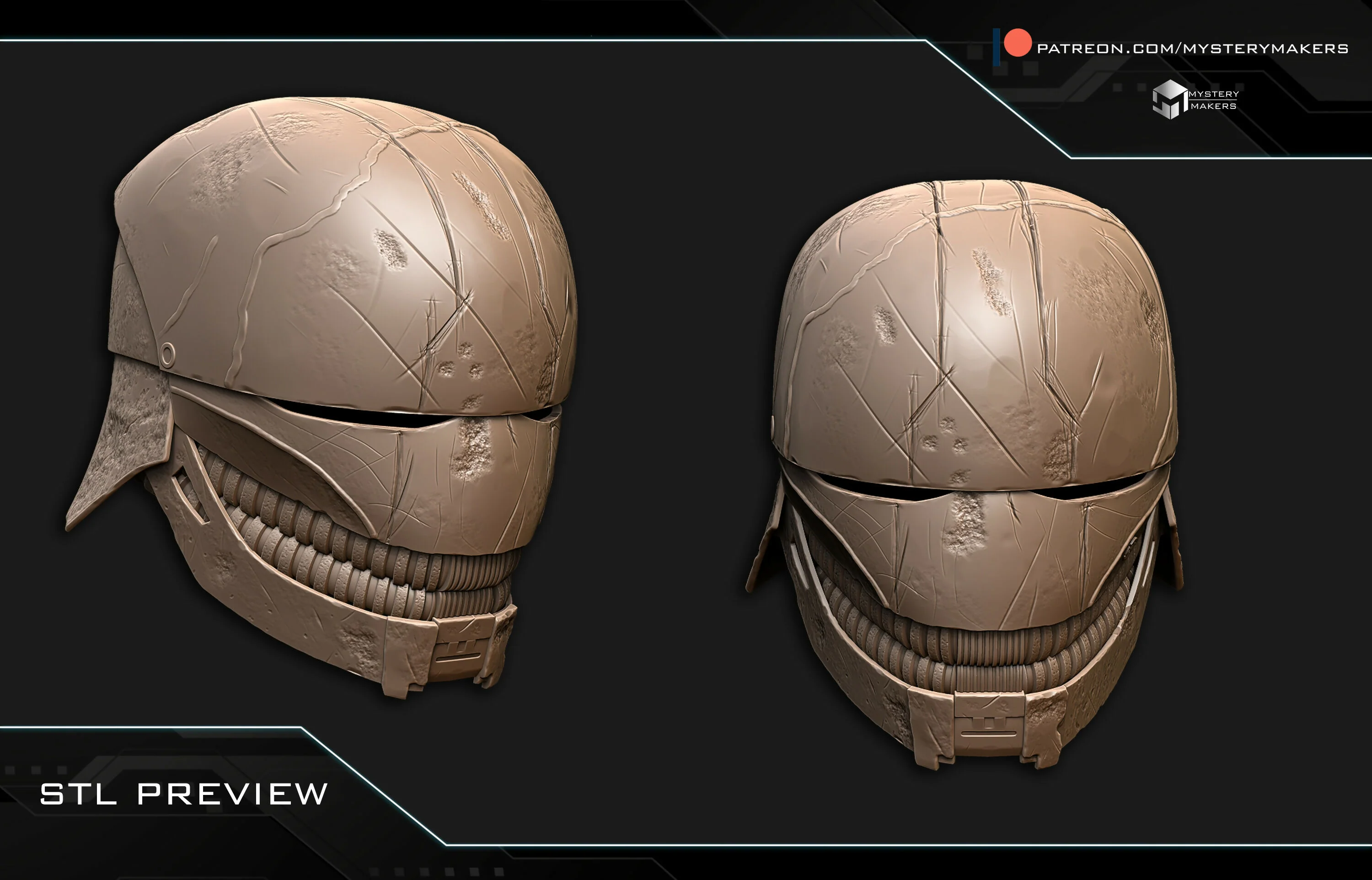 The Stranger Qimir Helmet 3D Print Model - Image 3