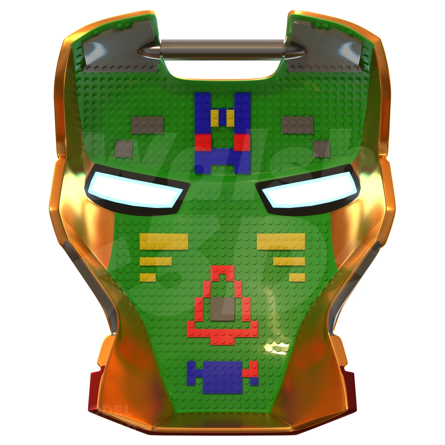 Toy Brick Metal Hero V2 Helmet 3D Print Model - Image 3