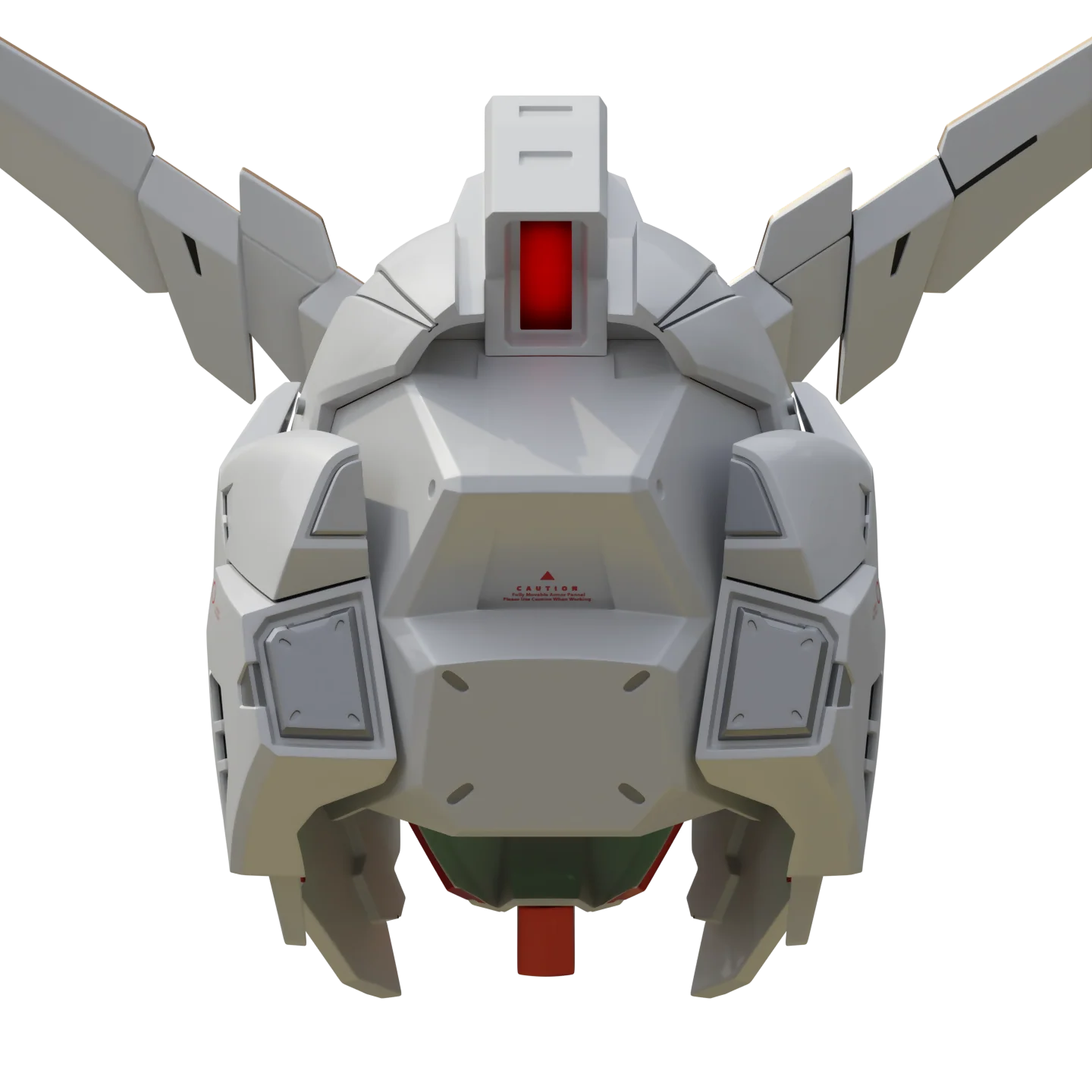 Transforming Gundam RX-0 Unicorn V2 Helmet 3D Printable Model - Image 8