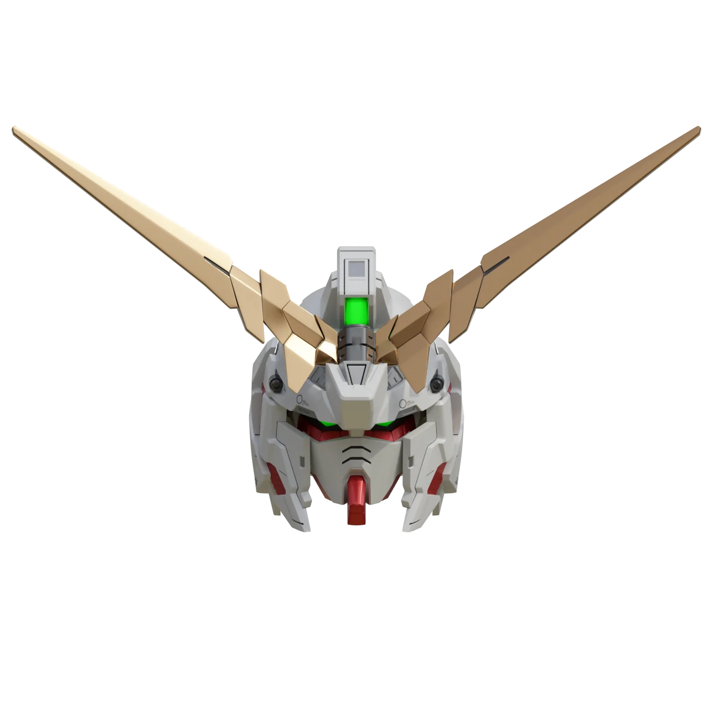 Transforming Gundam RX-0 Unicorn V2 Helmet 3D Printable Model - Image 9
