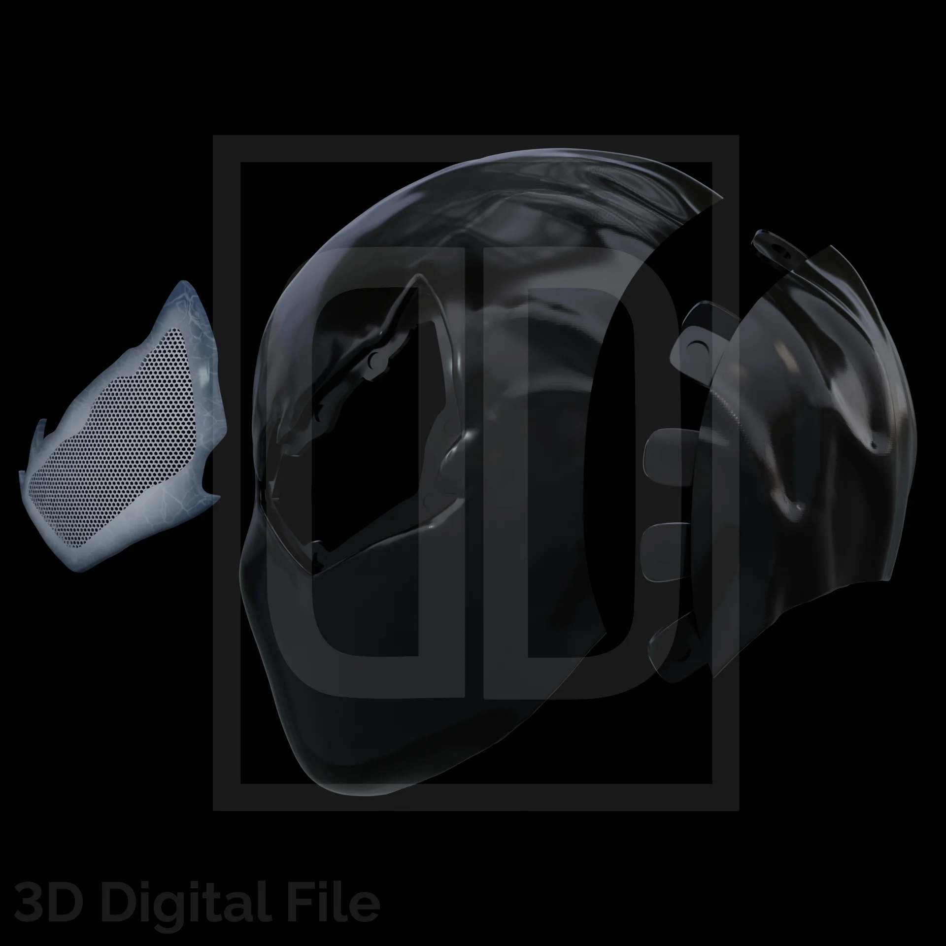 Webslinger Black Rage Mask - 3D Model - Image 2