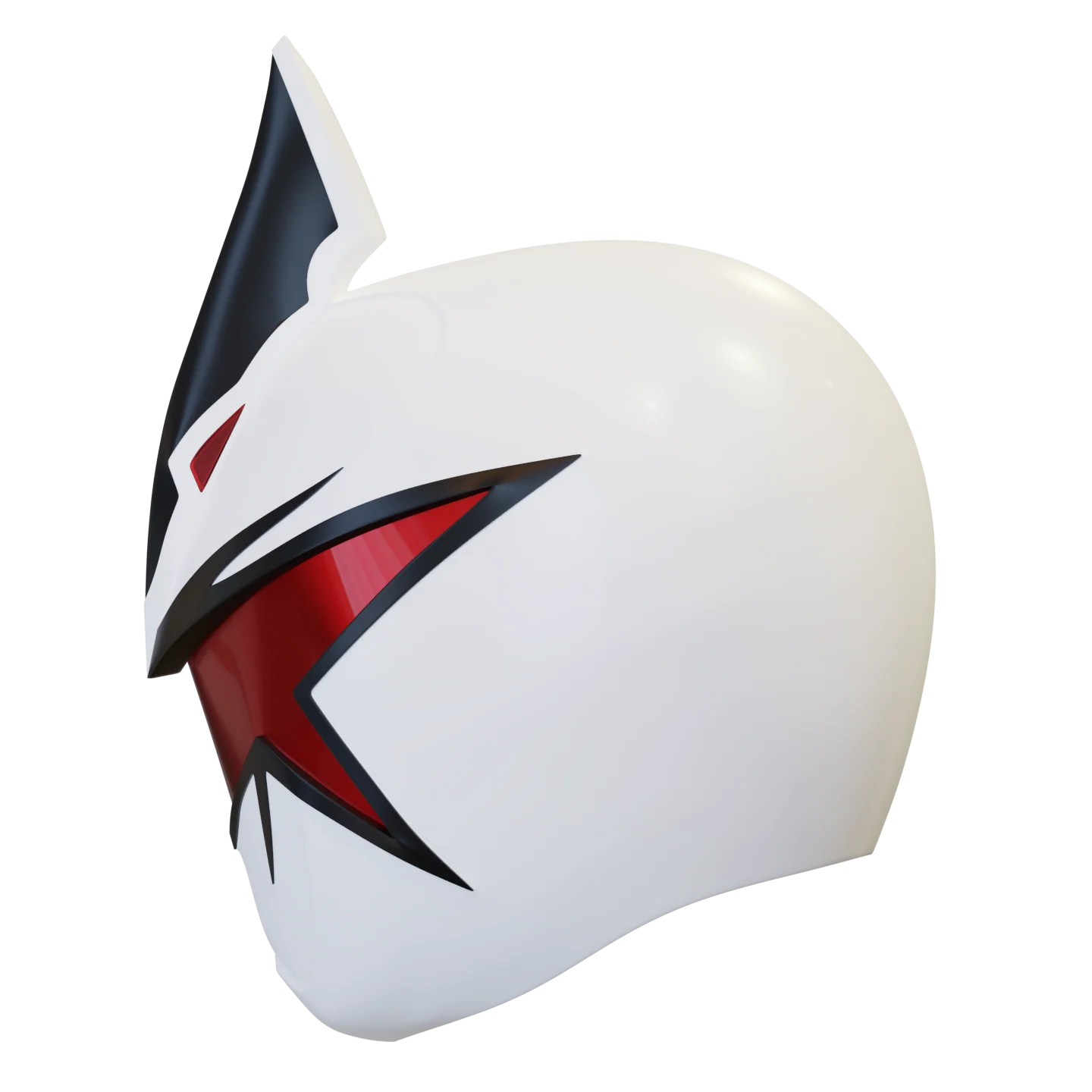 White Dino Ranger Helmet 3D Model - Image 3