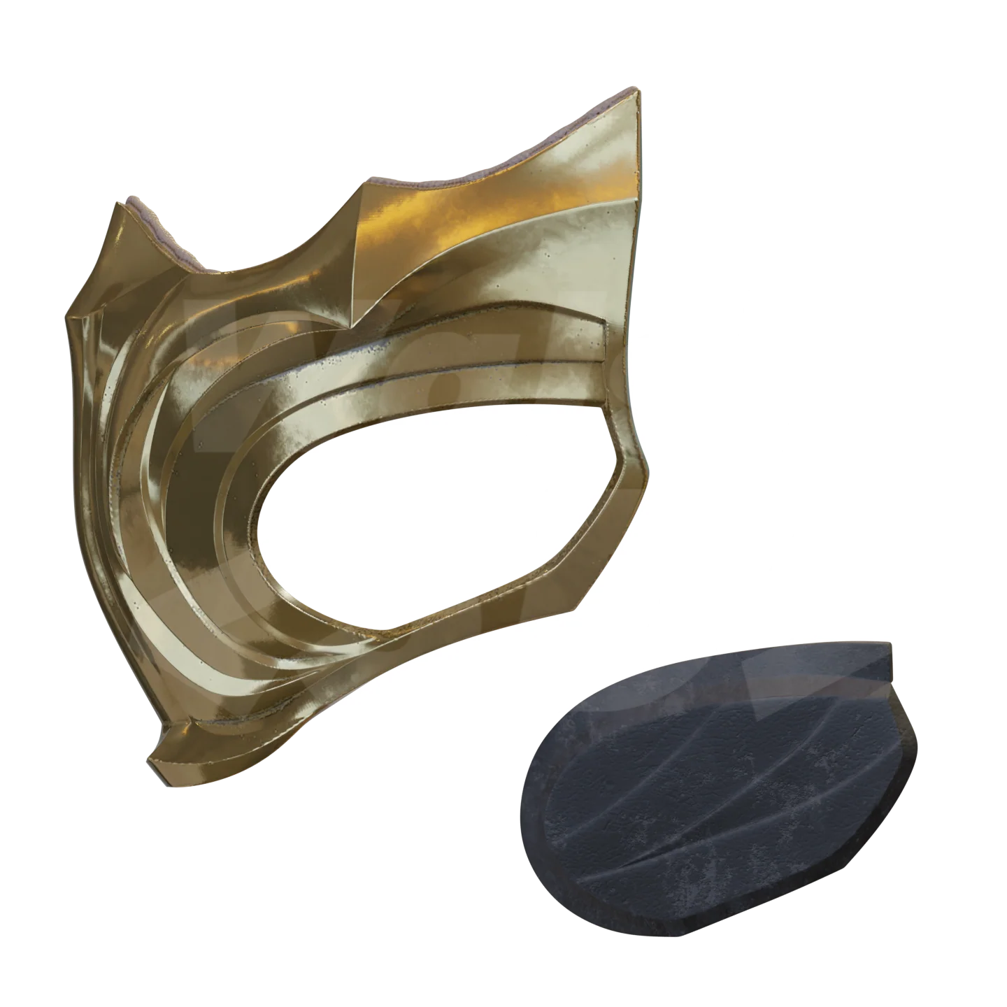 Yellow Fighter Mask 3D Print Model - Image 2