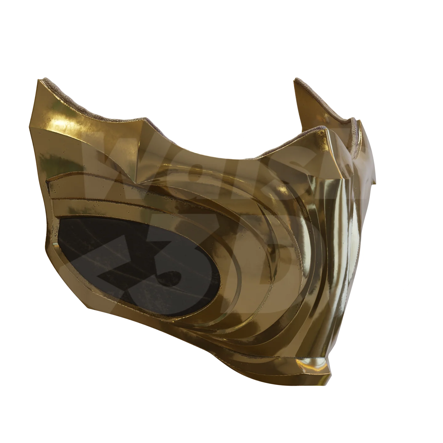 Yellow Fighter Mask 3D Print Model - Image 3