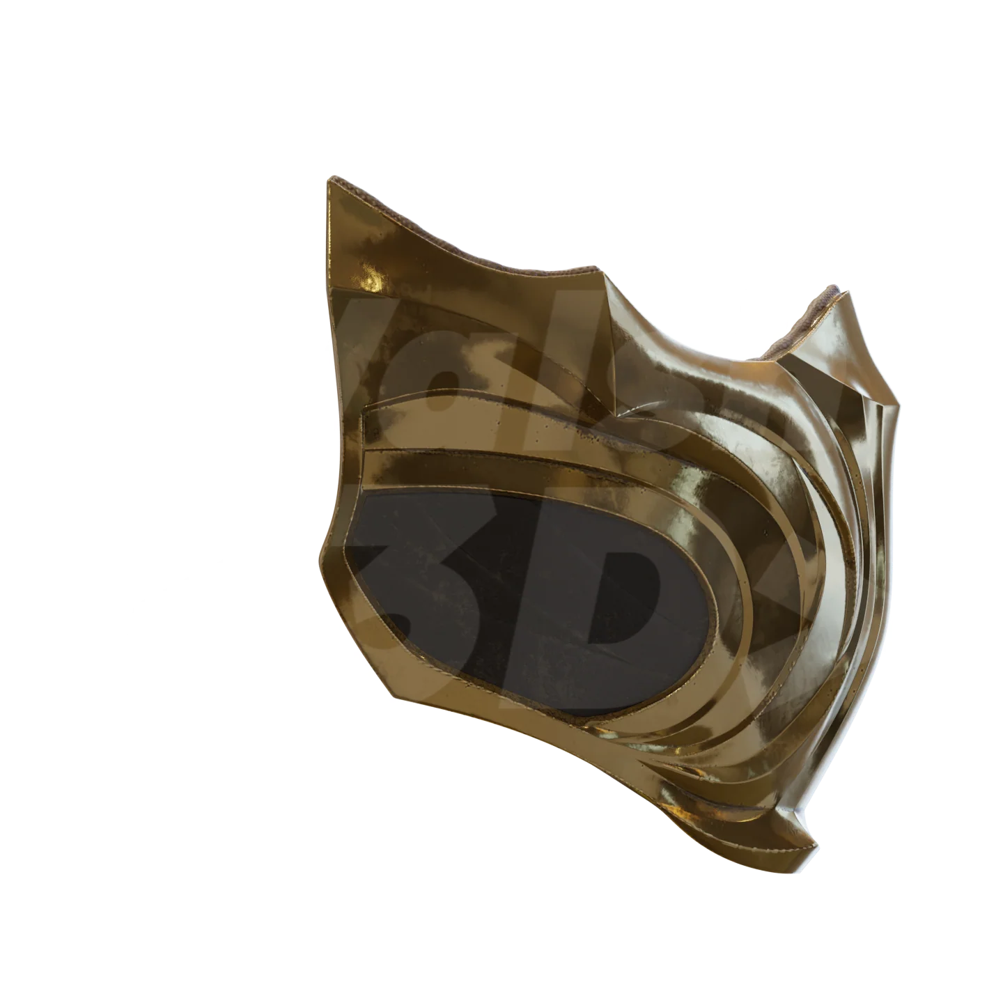 Yellow Fighter Mask 3D Print Model - Image 4