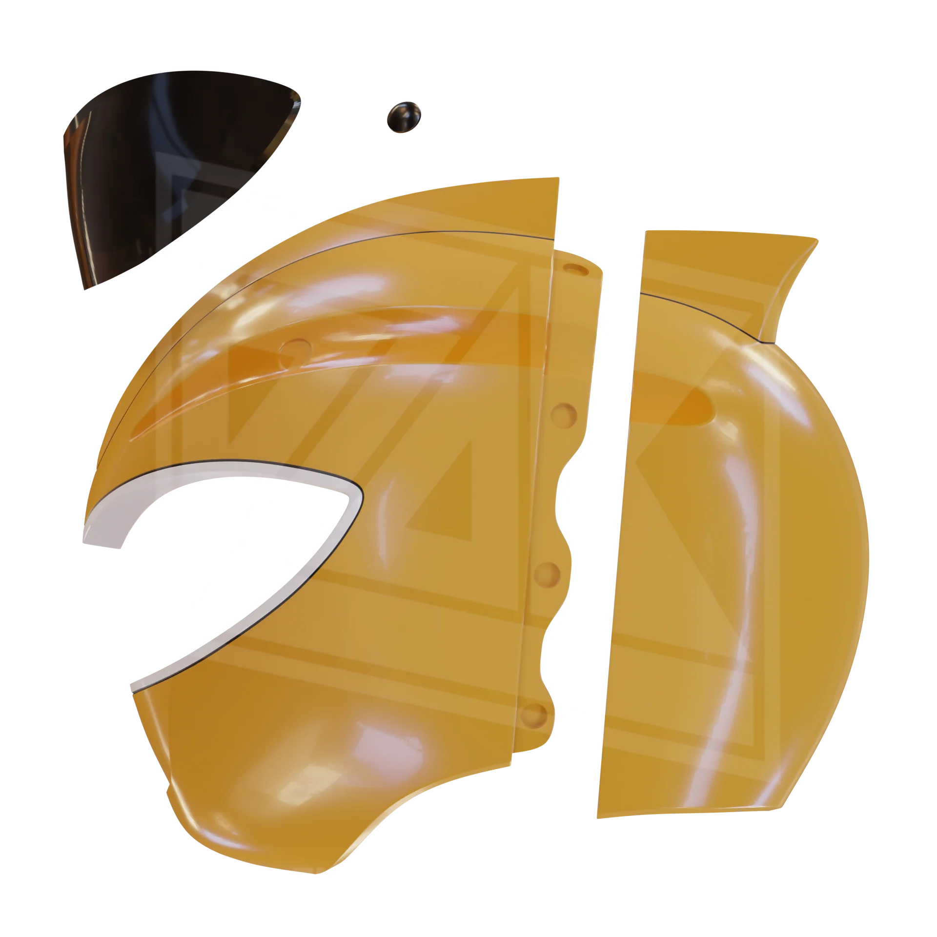 Yellow Dino Ranger Helmet 3D Model - Image 2