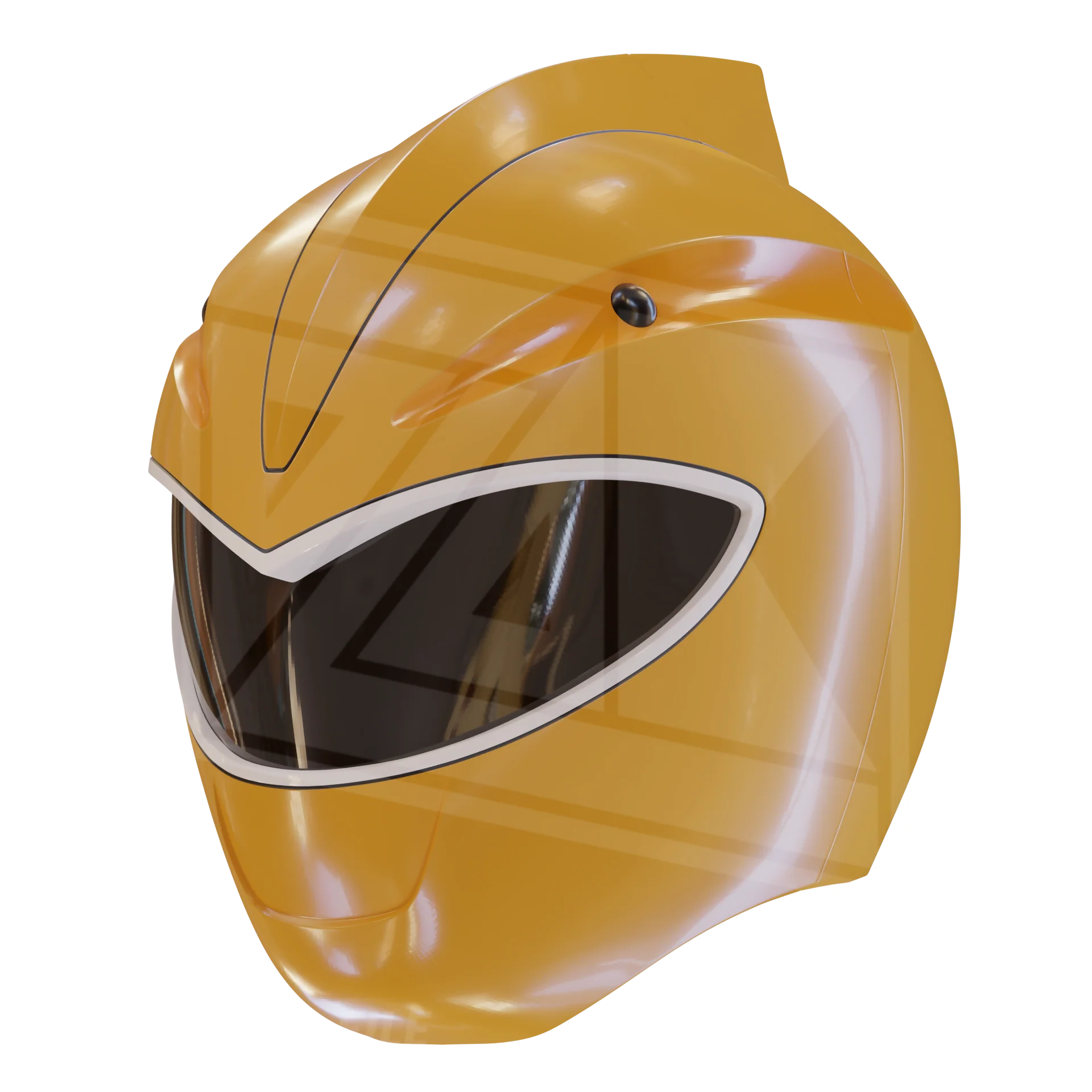 Yellow Dino Ranger Helmet 3D Model - Image 3