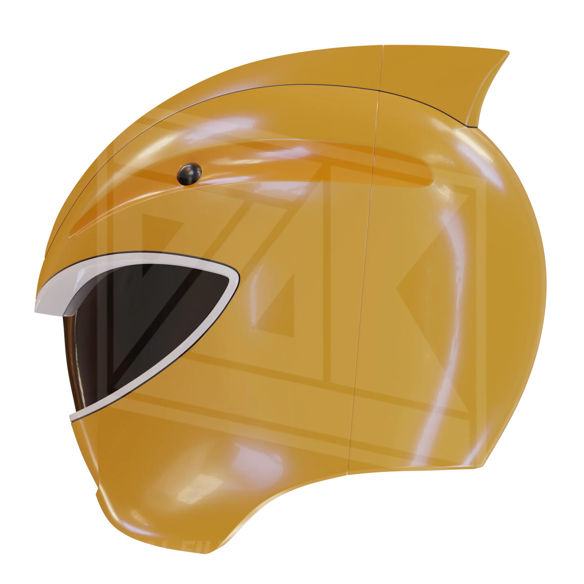 Yellow Dino Ranger Helmet 3D Model - Image 4