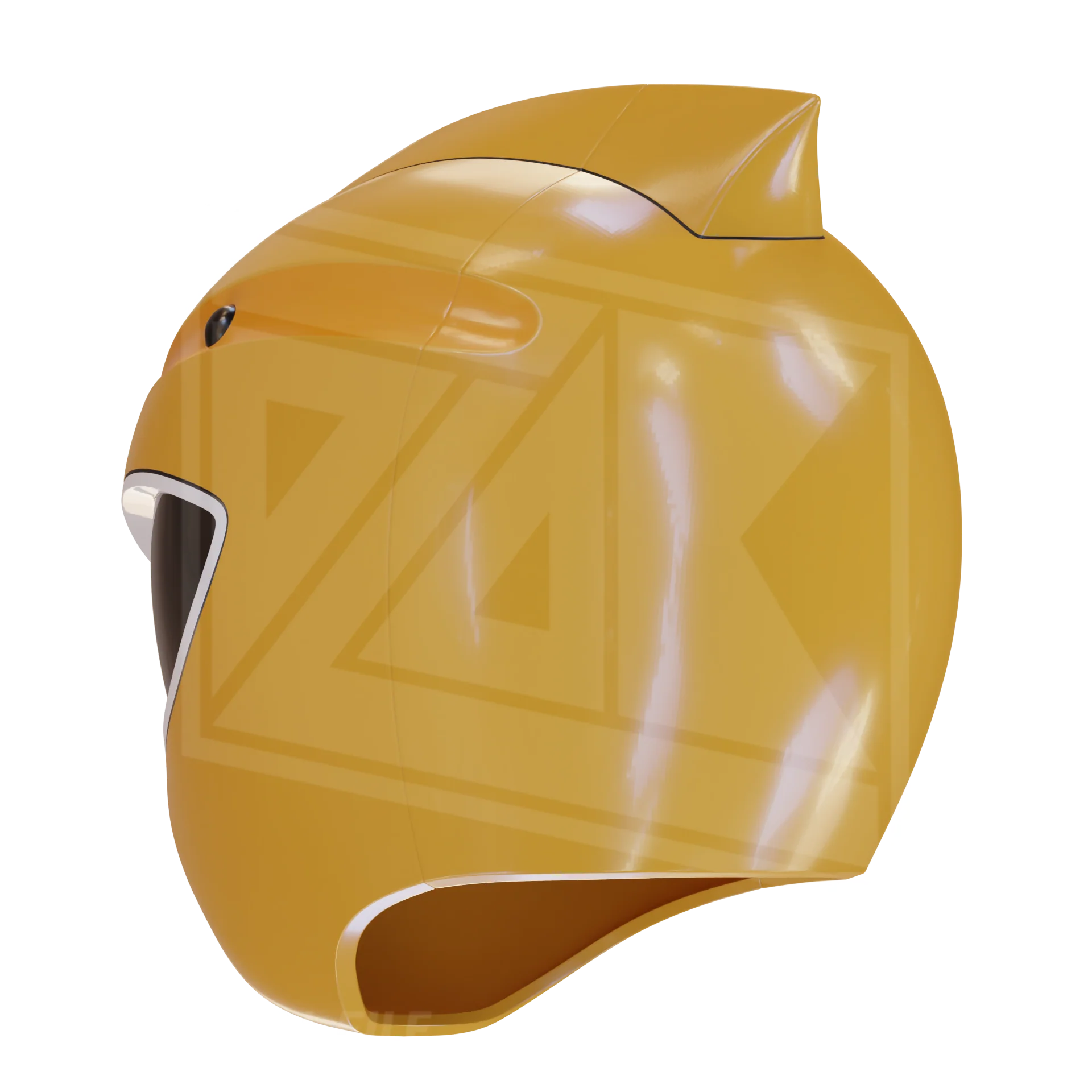 Yellow Dino Ranger Helmet 3D Model - Image 5